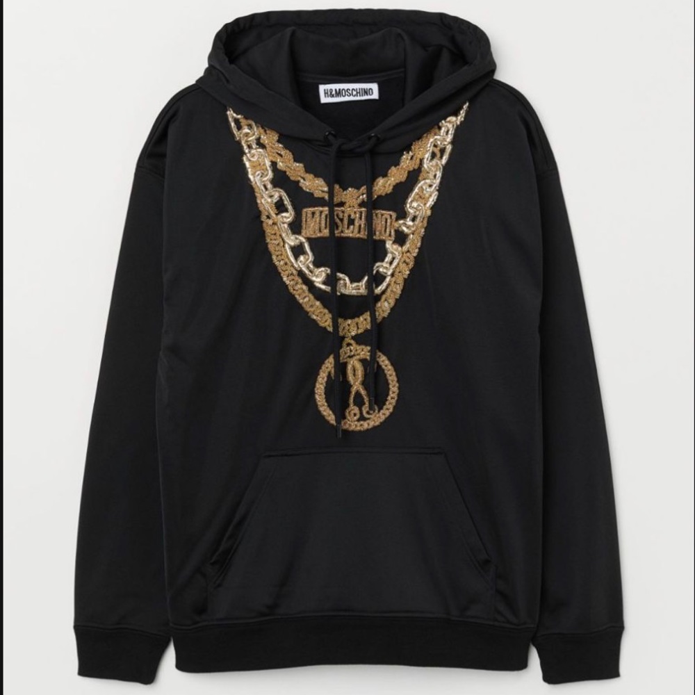 Moschino x H&M Hoodie with Gold Chains Appliqué